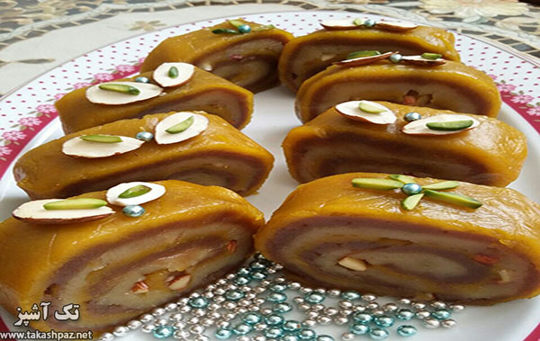 طرز تهیه حلوای رولتی 1 طرز تهیه حلوای رولتی - مجله تک آشپز