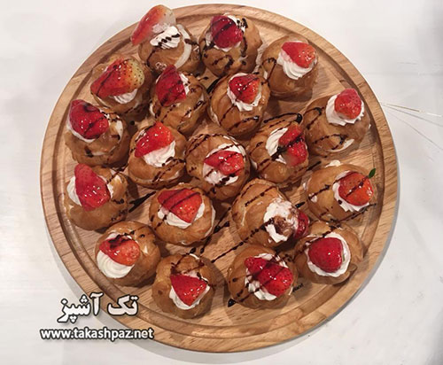 طرز تهیه نان خامه ای توت فرنگی-ویژه عیدنوروز | مجله شیرینی پزی تک آشپز