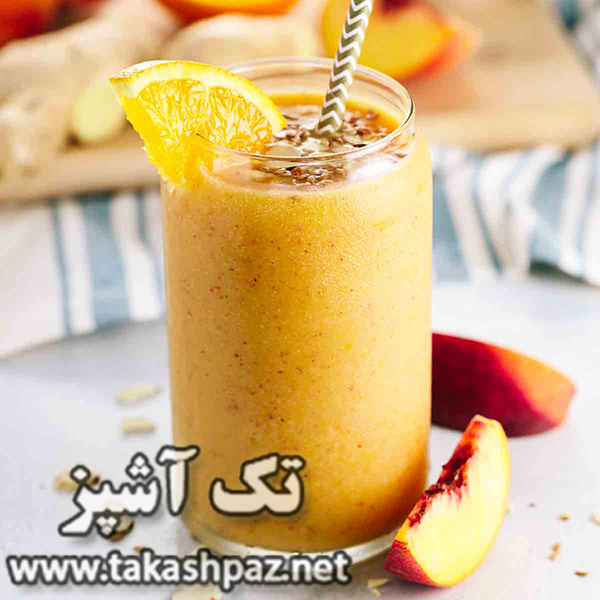 طرز تهیه اسموتی هلو با آب پرتقال - مجله تک آشپز