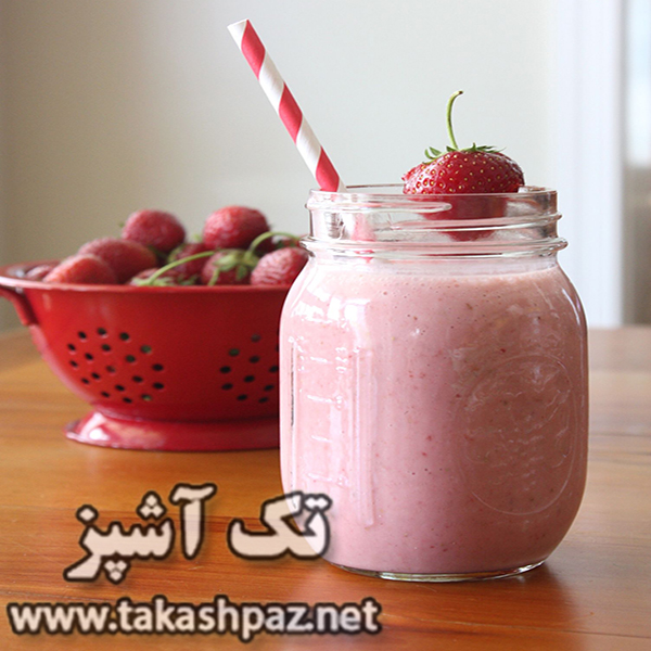 طرز تهیه میلک شیک توت فرنگی - مجله تک آشپز