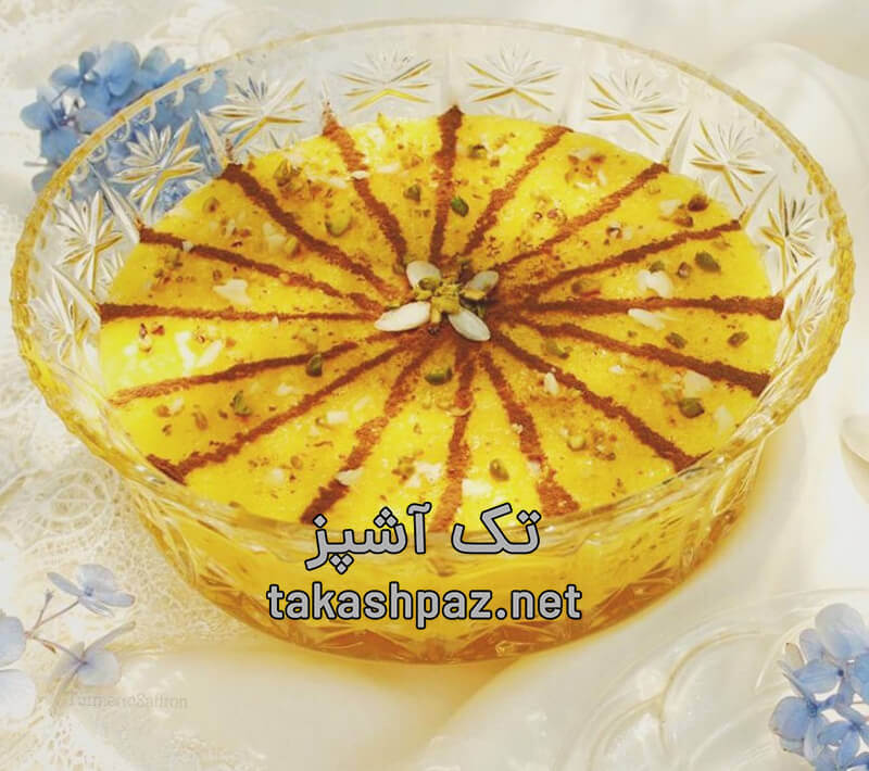 طرز تهیه دسر ماقوت زعفرانی