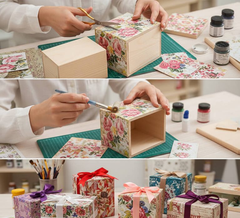 ساخت جعبه کادویی دکوپاژ