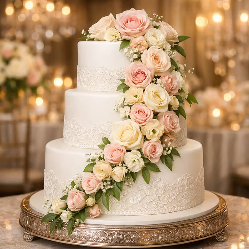 زیباترین کیک عروسی های دنیا -ایدههای لاکچری و خاص برای عروسی 1 کیک عروسی گلدار
