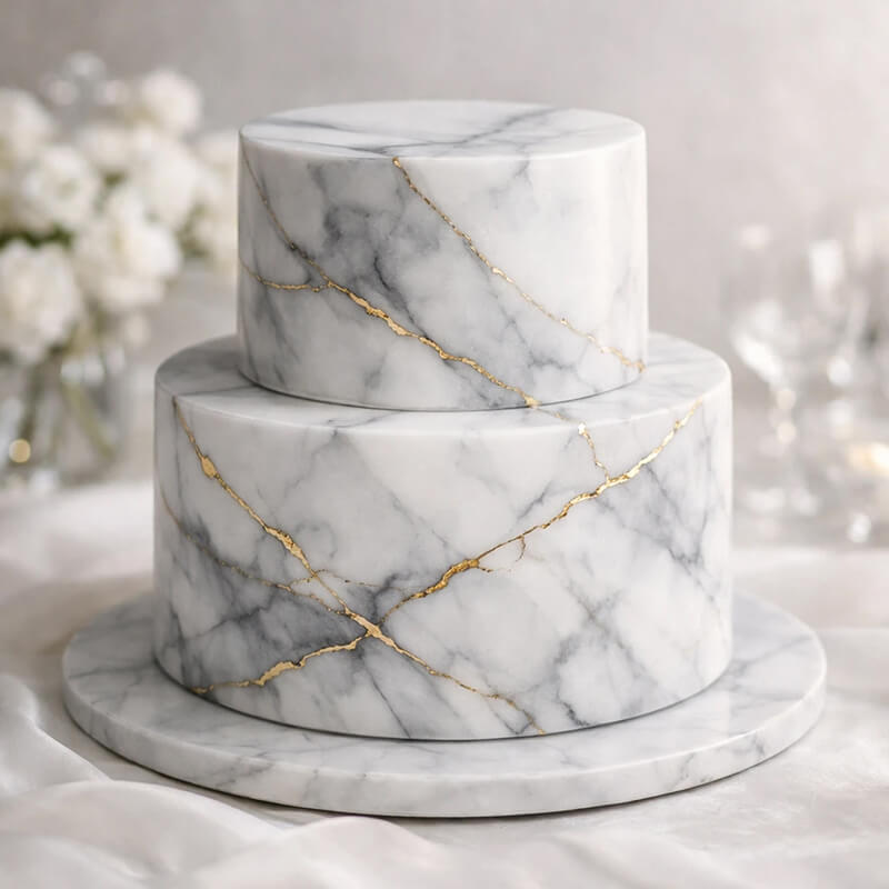 زیباترین کیک عروسی های دنیا -ایدههای لاکچری و خاص برای عروسی 2 کیک عروسی با طرح سنگ مرمر