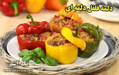 طرز تهیه دلمه فلفل دلمه ای - مجله تک آشپز